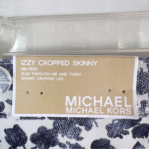 MICHAEL KORS Izzy Blue White Floral Cropped Skinny Jean Women’s Size 16, NWT! - Picture 5 of 6